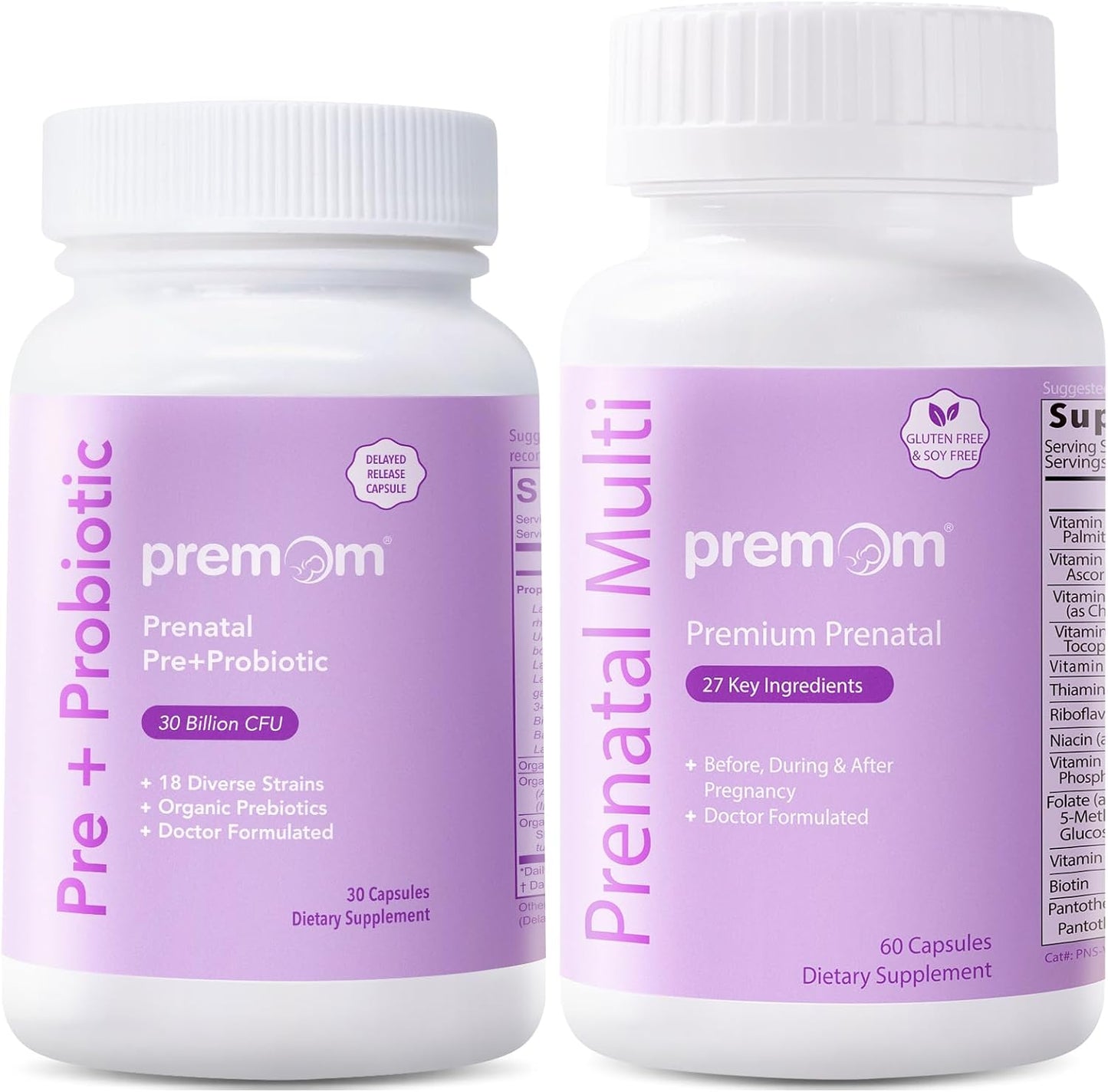 Prenatal Pre & Probiotic Formula with Vitamin Supplements by Premom