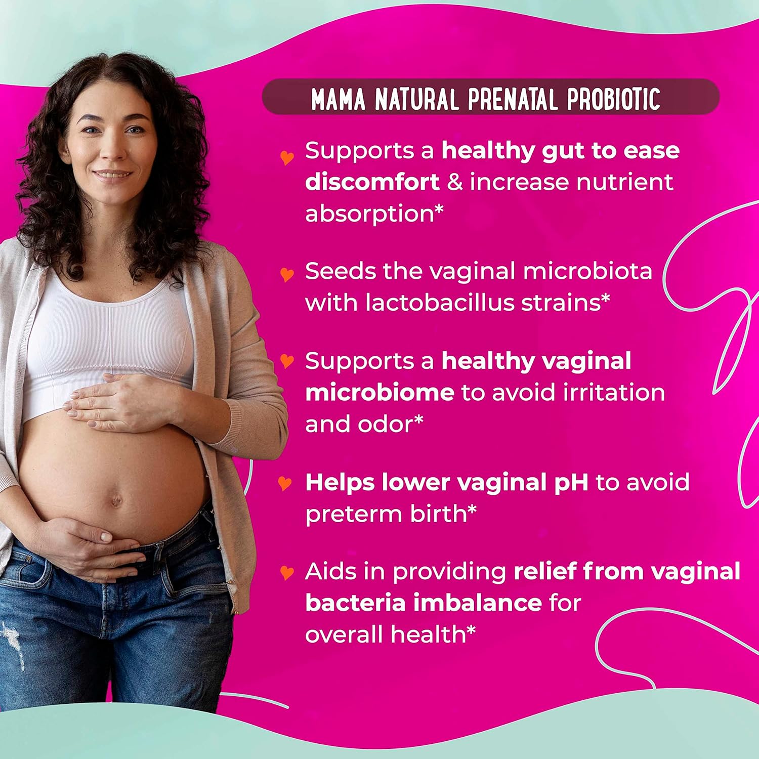 Prenatal Probiotics for Women - 30 Vegan Capsules, 25 Billion CFU, 12 Strain Pregnancy Blend - Acidophilus & Bifidobacteria Support