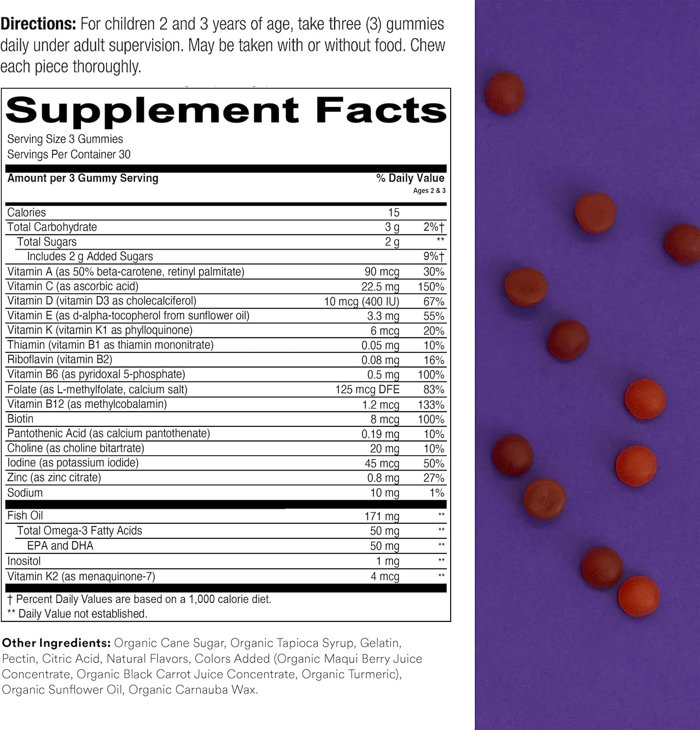 Prenatal & Toddler Multivitamin Gummies Bundle: Omega-3, Biotin, Methylfolate, Vitamin D3, C, B12, B6, A, K & Zinc for Immune Support - 30 Day Supply