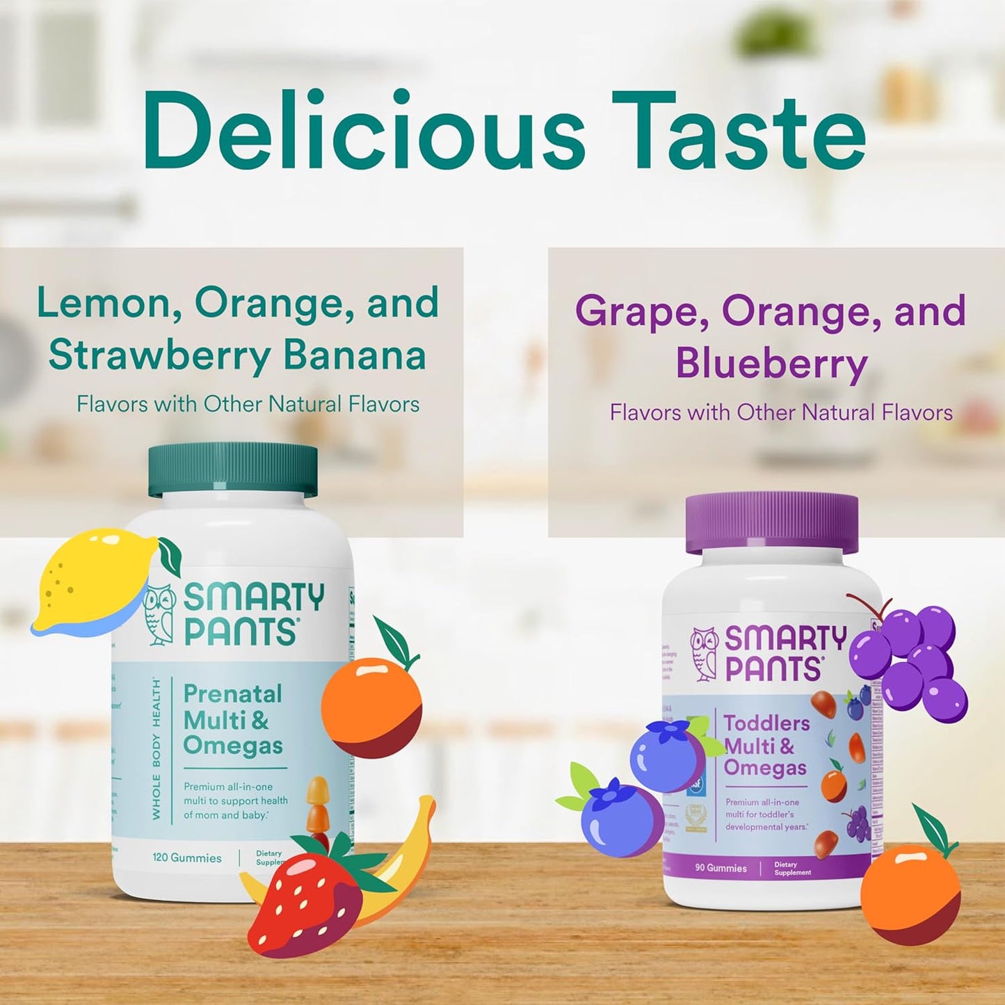 Prenatal & Toddler Multivitamin Gummies Bundle: Omega-3, Biotin, Methylfolate, Vitamin D3, C, B12, B6, A, K & Zinc for Immune Support - 30 Day Supply