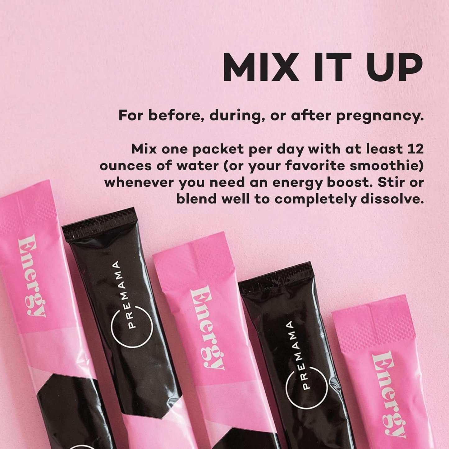 Prenatal Vitamin Energy Boost Drink Mix & Support Bundle with Omega 3, B Vitamins, DHA, Folate - 28 Servings