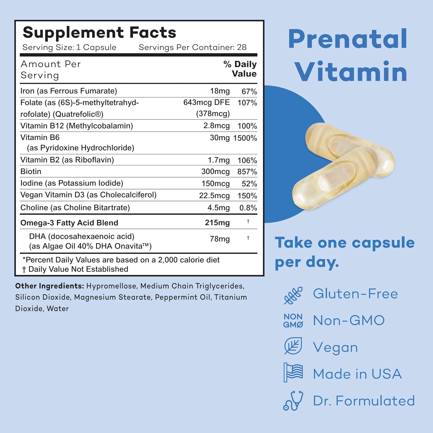 Prenatal Vitamin Energy Boost Drink Mix & Support Bundle with Omega 3, B Vitamins, DHA, Folate - 28 Servings