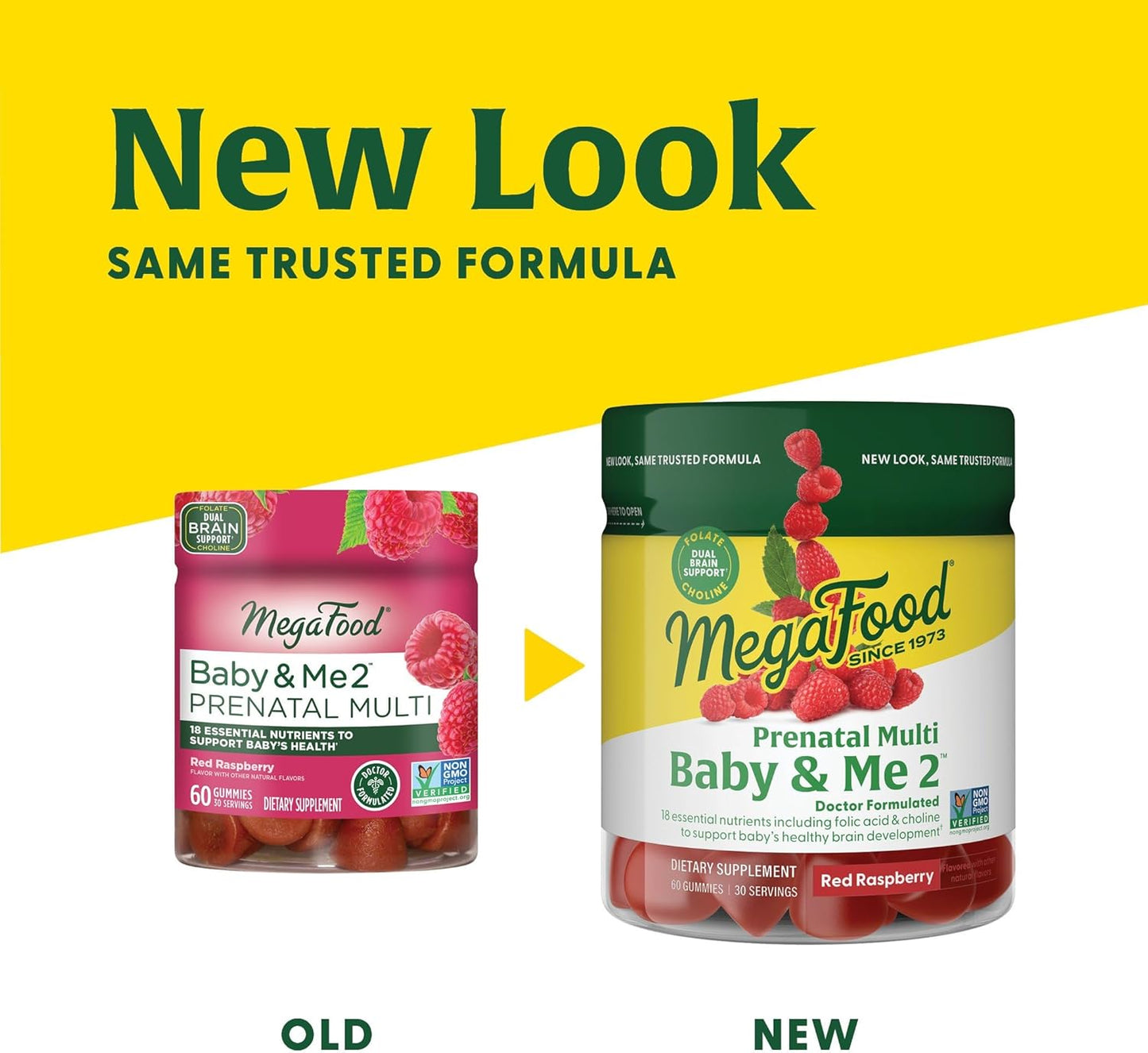 Prenatal Vitamin Gummies with Folic Acid & Choline for Baby's Brain - Red Raspberry Flavor - 60 Gummies