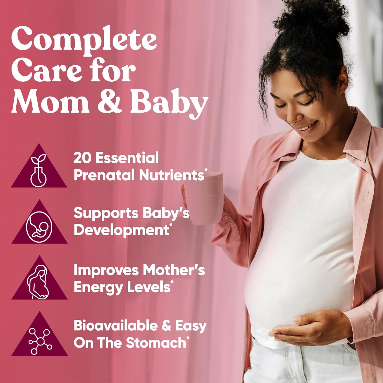 Prenatal Vitamins for Women - 20-in-1 Nutrients for Healthy Pregnancy - Folic Acid & Vegan DHA - 120 Capsules