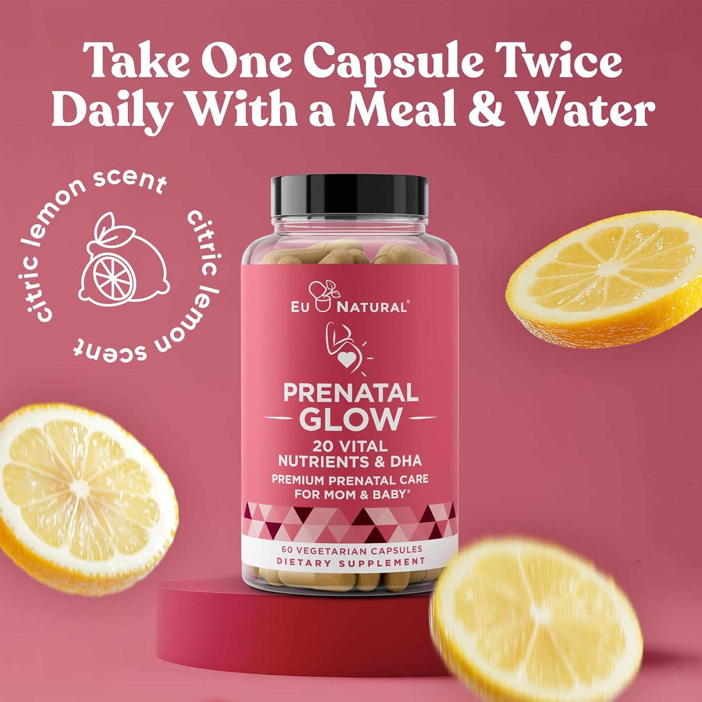 Prenatal Vitamins for Women - 20-in-1 Nutrients for Healthy Pregnancy - Folic Acid & Vegan DHA - 120 Capsules