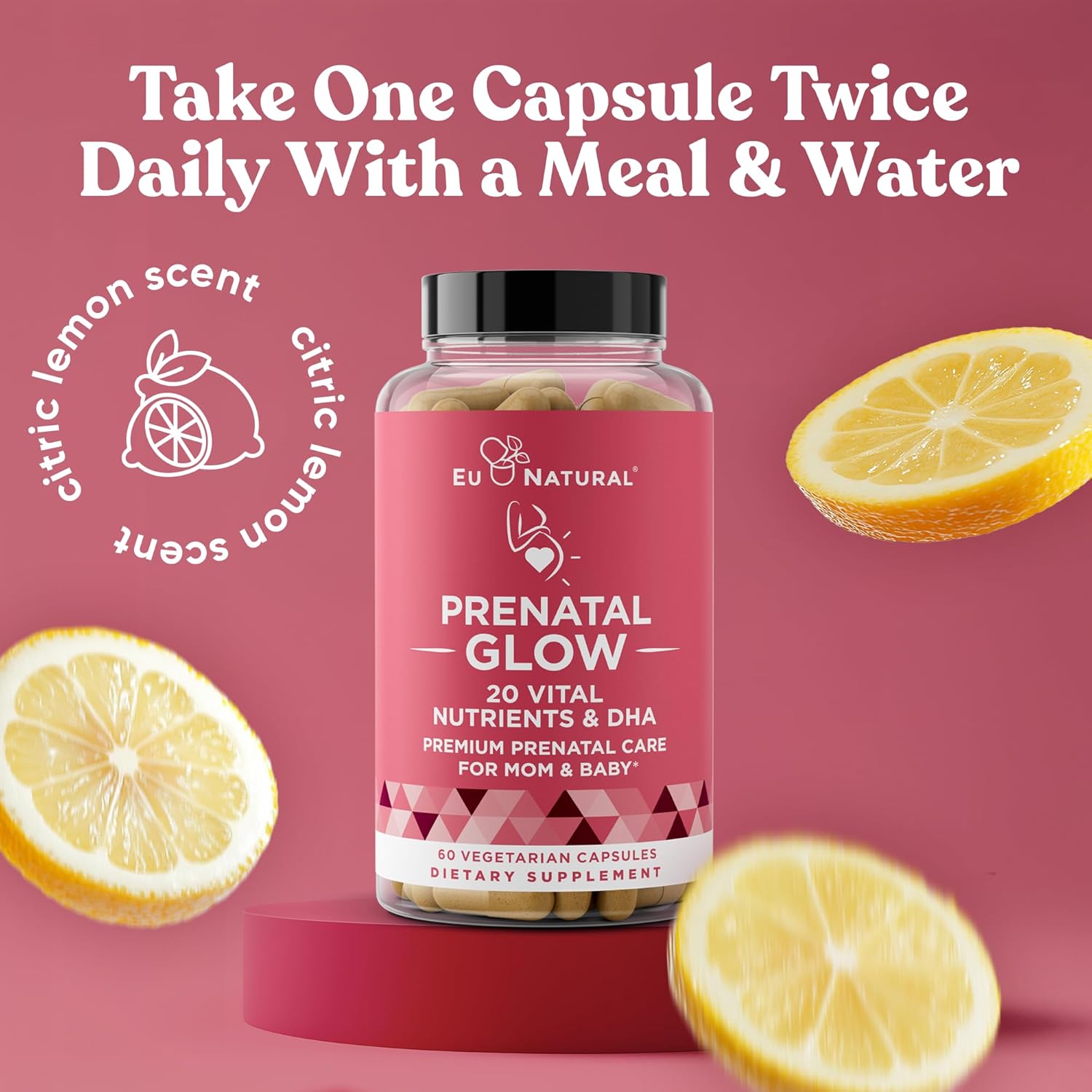 Prenatal Vitamins for Women - 20-in-1 Nutrients for Healthy Pregnancy - Folic Acid & Vegan DHA - 120 Capsules