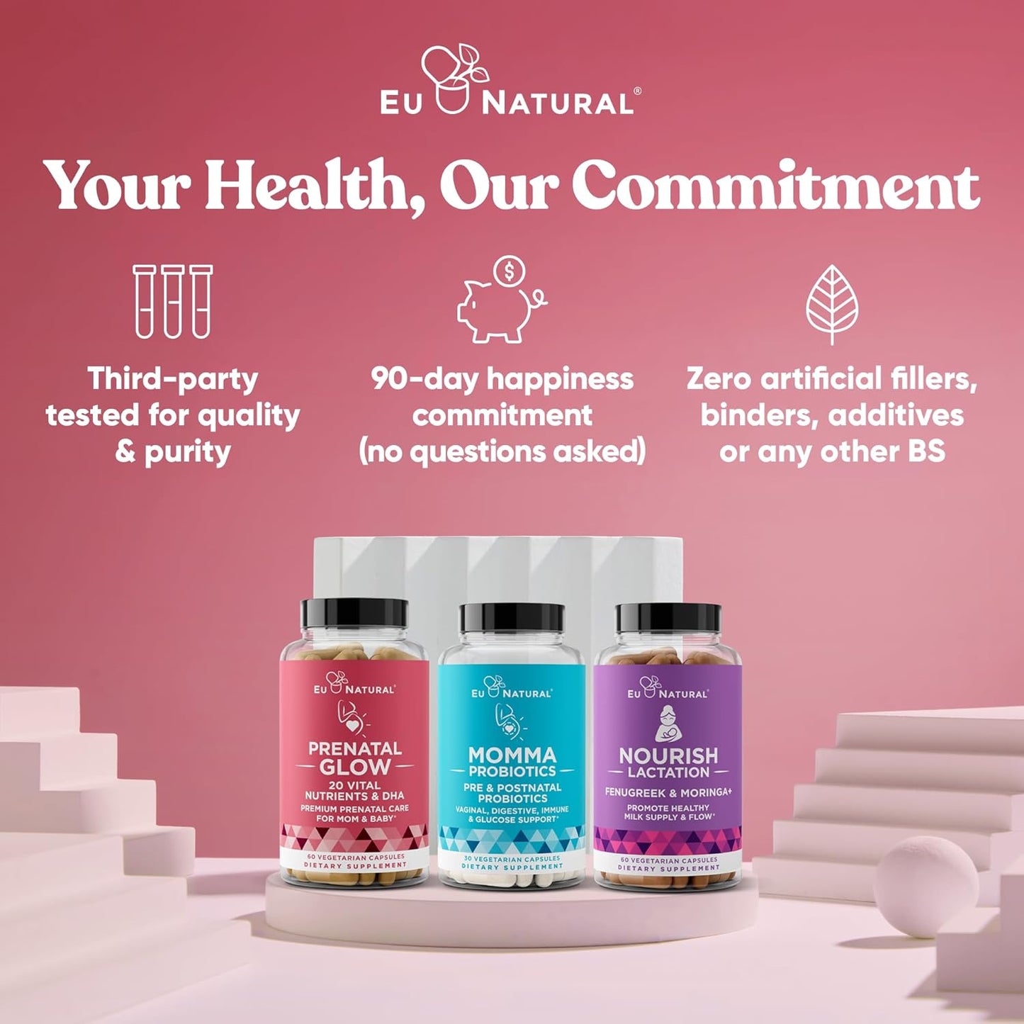 Prenatal Vitamins for Women - 20-in-1 Nutrients for Healthy Pregnancy - Folic Acid & Vegan DHA - 120 Capsules