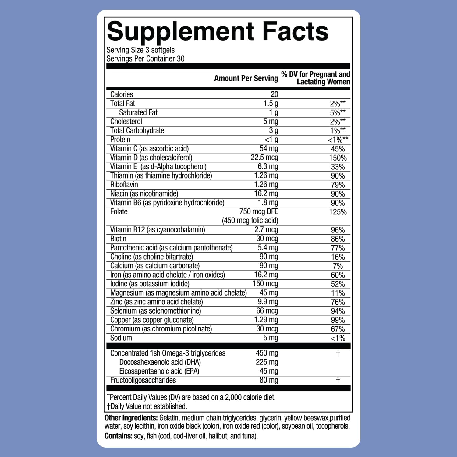 Prenatal Vitamins for Women - 20 Nutrients, Folic Acid, Iron, Omega 3 | Pregnancy Support Supplement - 90 Softgel Pills