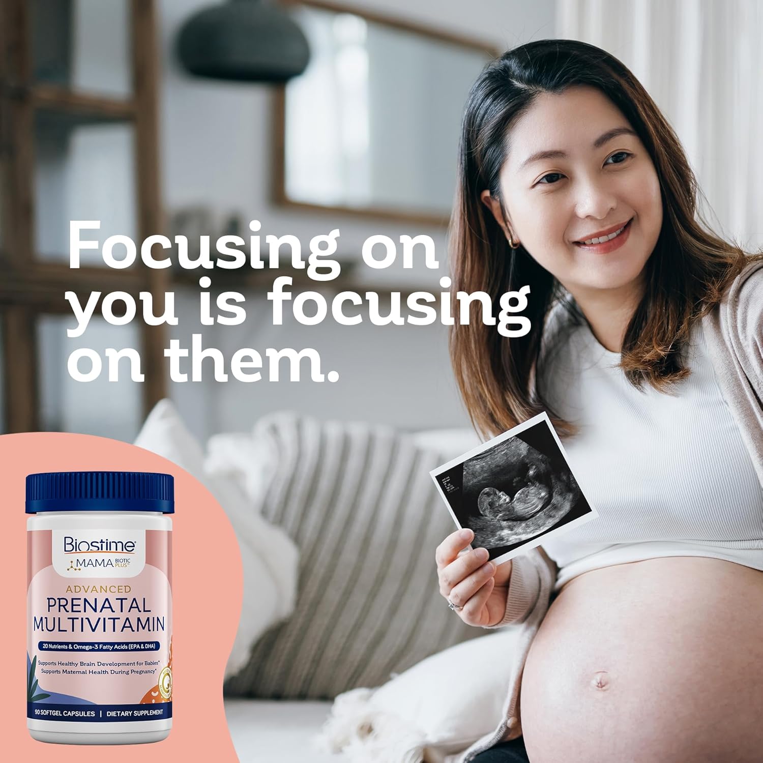 Prenatal Vitamins for Women - 20 Nutrients, Folic Acid, Iron, Omega 3 | Pregnancy Support Supplement - 90 Softgel Pills