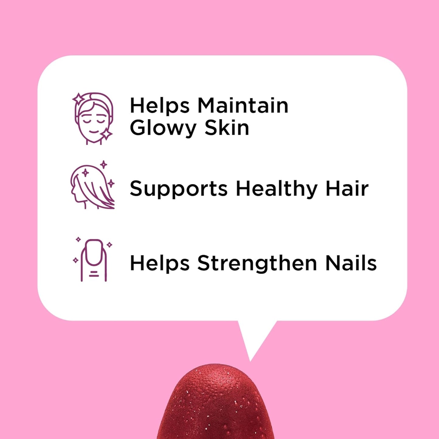 Pretty Gummy Hair, Skin, and Nails Supplement with Biotin & Collagen - Orange & Watermelon Flavor - 60 Count for Adults