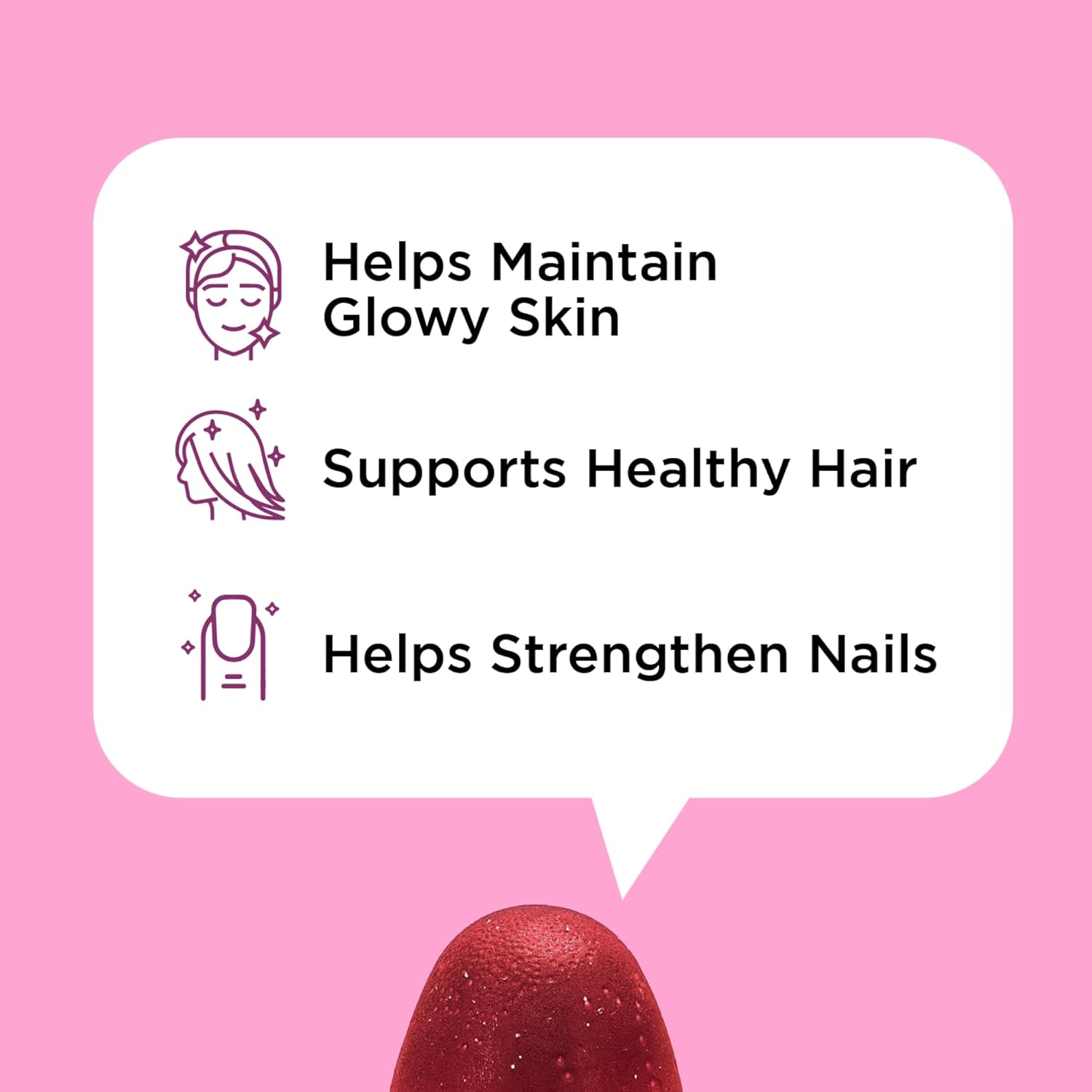 Pretty Gummy Hair, Skin, and Nails Supplement with Biotin & Collagen - Orange & Watermelon Flavor - 60 Count for Adults