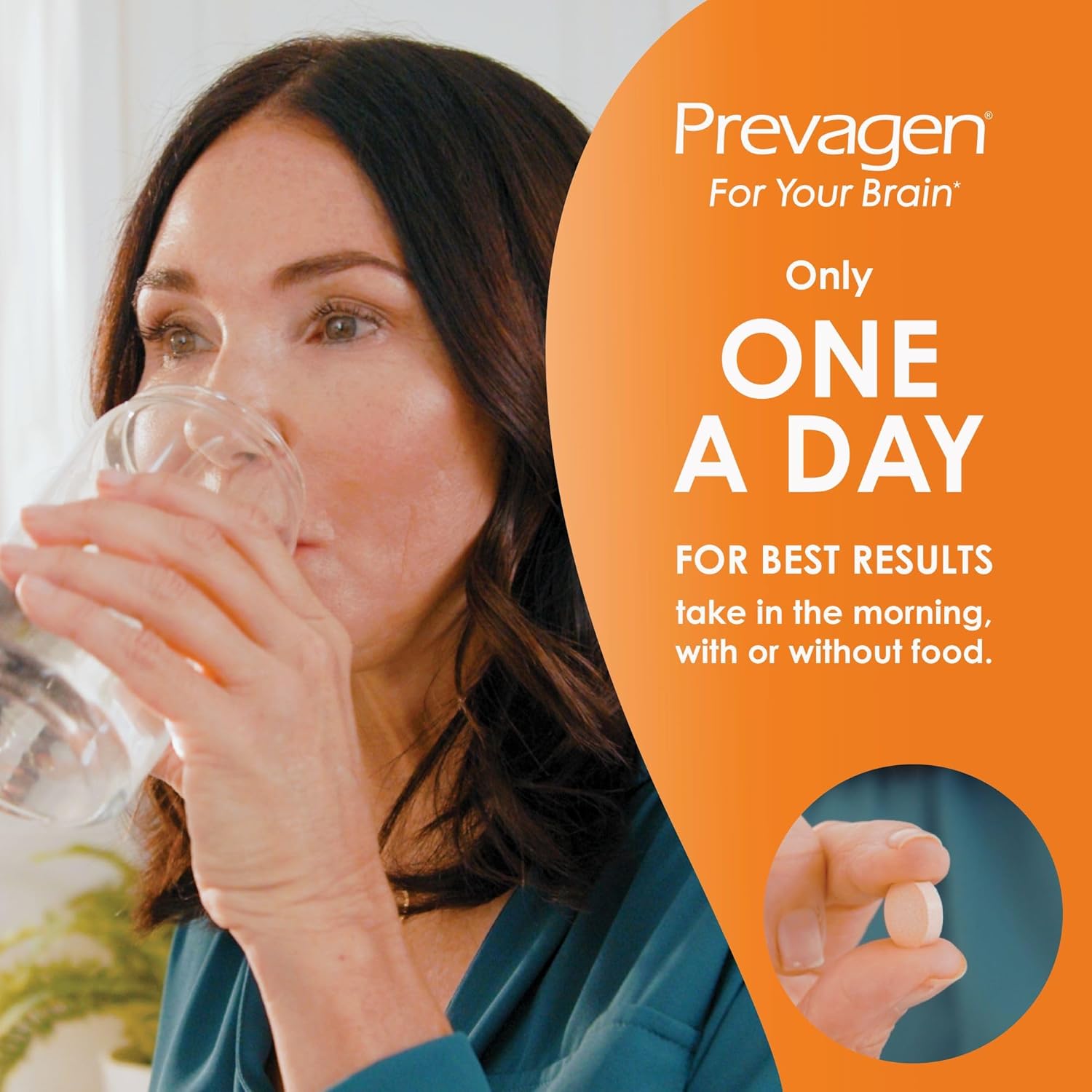 Prevagen Chewables with Apoaequorin & Vitamin D - Regular Strength, Orange Flavor, 30 Count - Convenient Stackable Storage Box Included