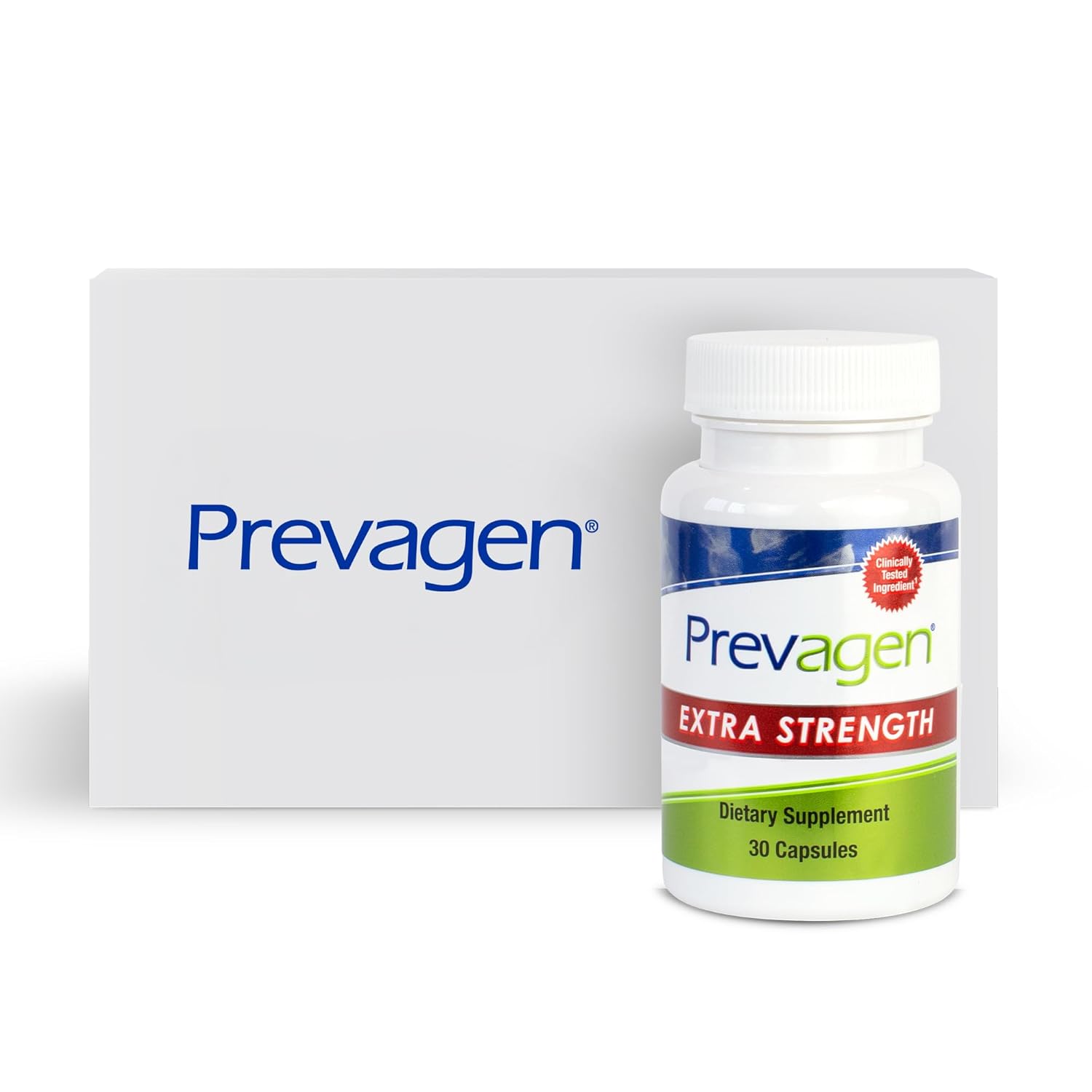 Prevagen Extra Strength 20mg Capsules with Apoaequorin & Vitamin D in Stackable Storage Box - 30 Count