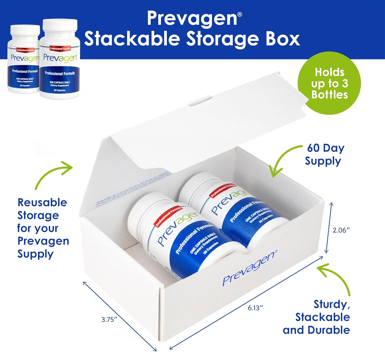 Prevagen Professional Formula 40mg, 30 Capsules |2 Pack| with Apoaequorin & Vitamin D in Stackable Storage Box