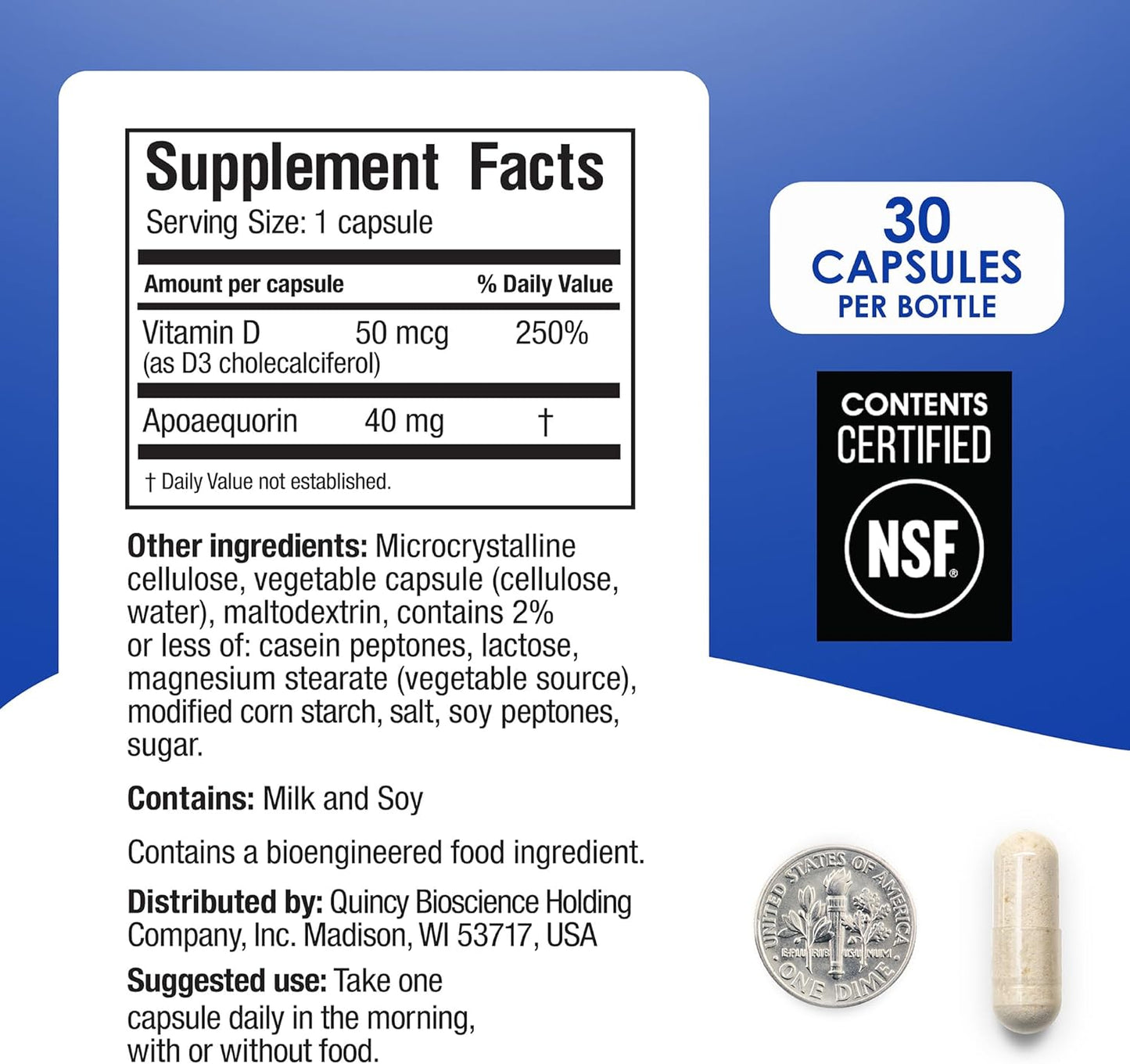 Prevagen Professional Formula 40mg Capsules with Apoaequorin & Vitamin D - 30 Count, Stackable Storage Box