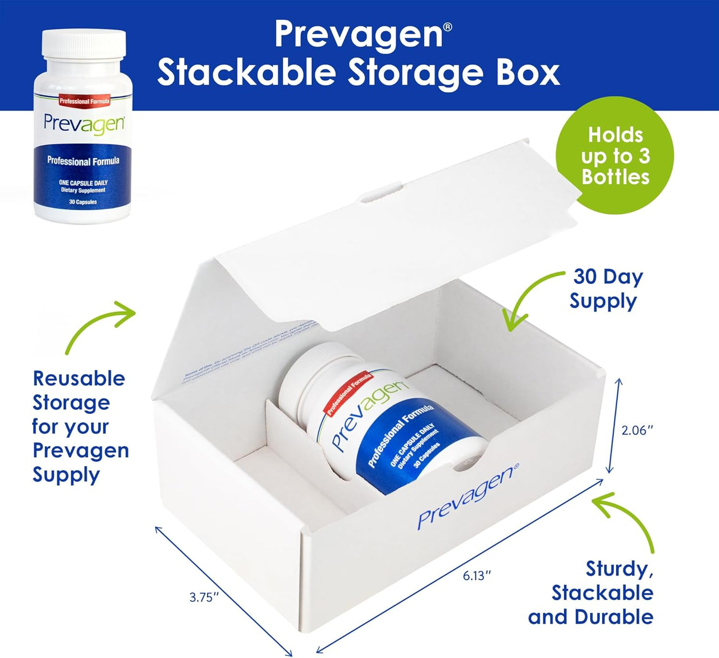 Prevagen Professional Formula 40mg Capsules with Apoaequorin & Vitamin D - 30 Count, Stackable Storage Box