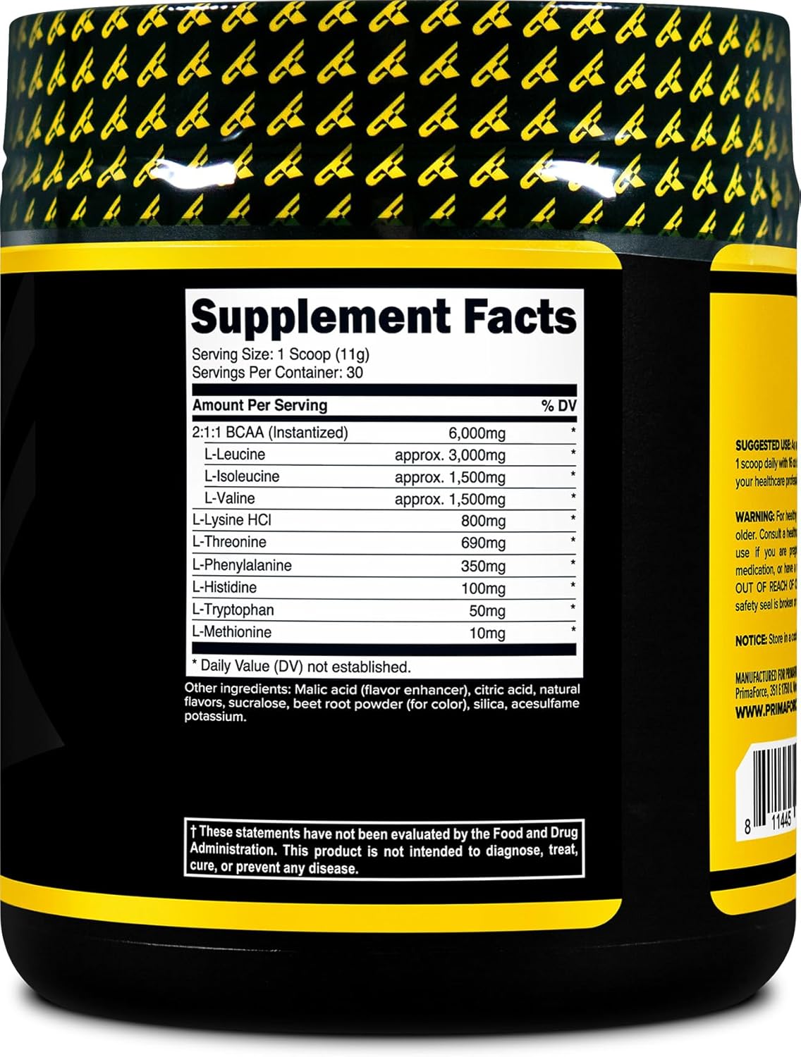 Primaforce EAA Powder - Fruit Punch Flavor | Essential Amino Acids for Workout Recovery (30 Servings, Non-GMO, Gluten Free)