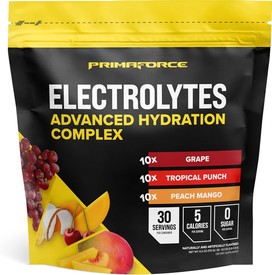 Primaforce Electrolytes Variety Pack - 30 Servings Advanced Hydration Complex Packets