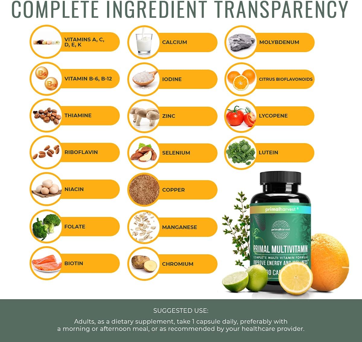 Primal Harvest Gut Restore & Multivitamin Bundle for Women and Men - Multi Vitamin Capsules and Colon Cleanse Pills