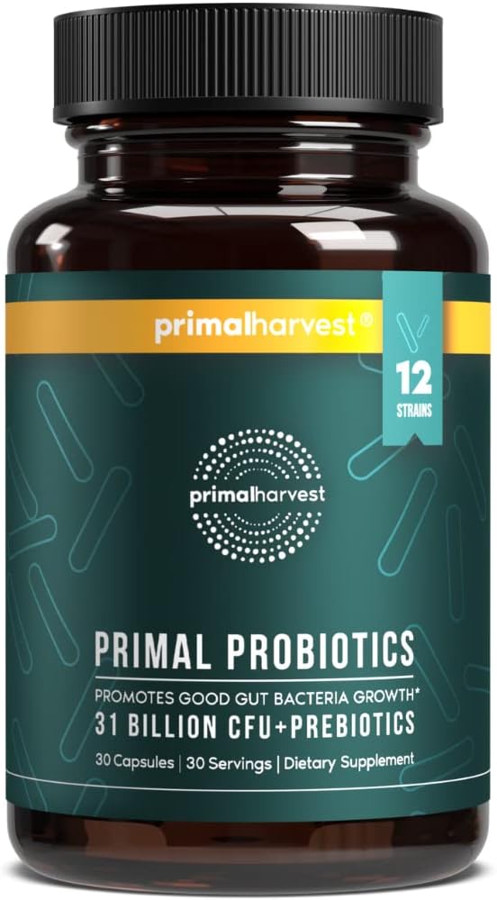 Primal Harvest Probiotics & Vision Supplements Bundle for Eye Support - Lutein & Zeaxanthin Complex for Men and Women