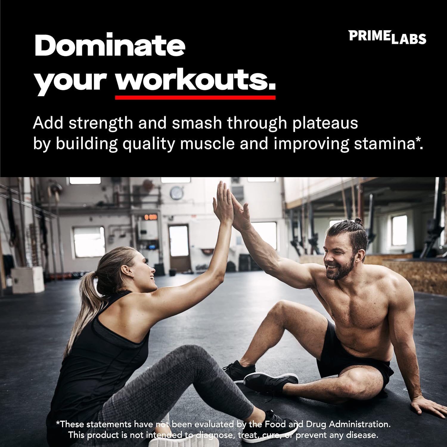 Prime Labs Prime Test 2-Pack with 120 ct Creatine Capsules for Enhanced Performance