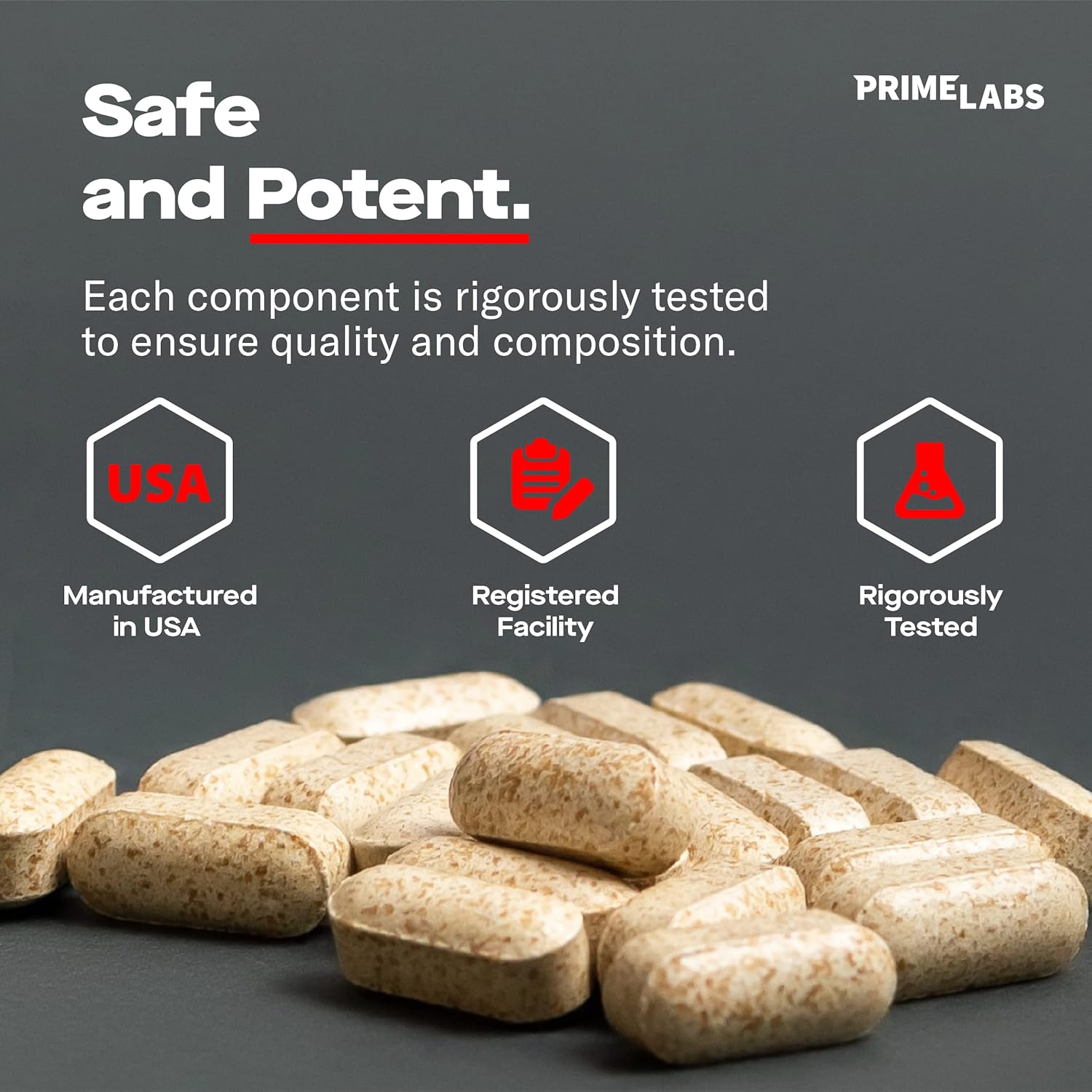 Prime Labs Prime Test 2-Pack with 120 ct Creatine Capsules for Enhanced Performance