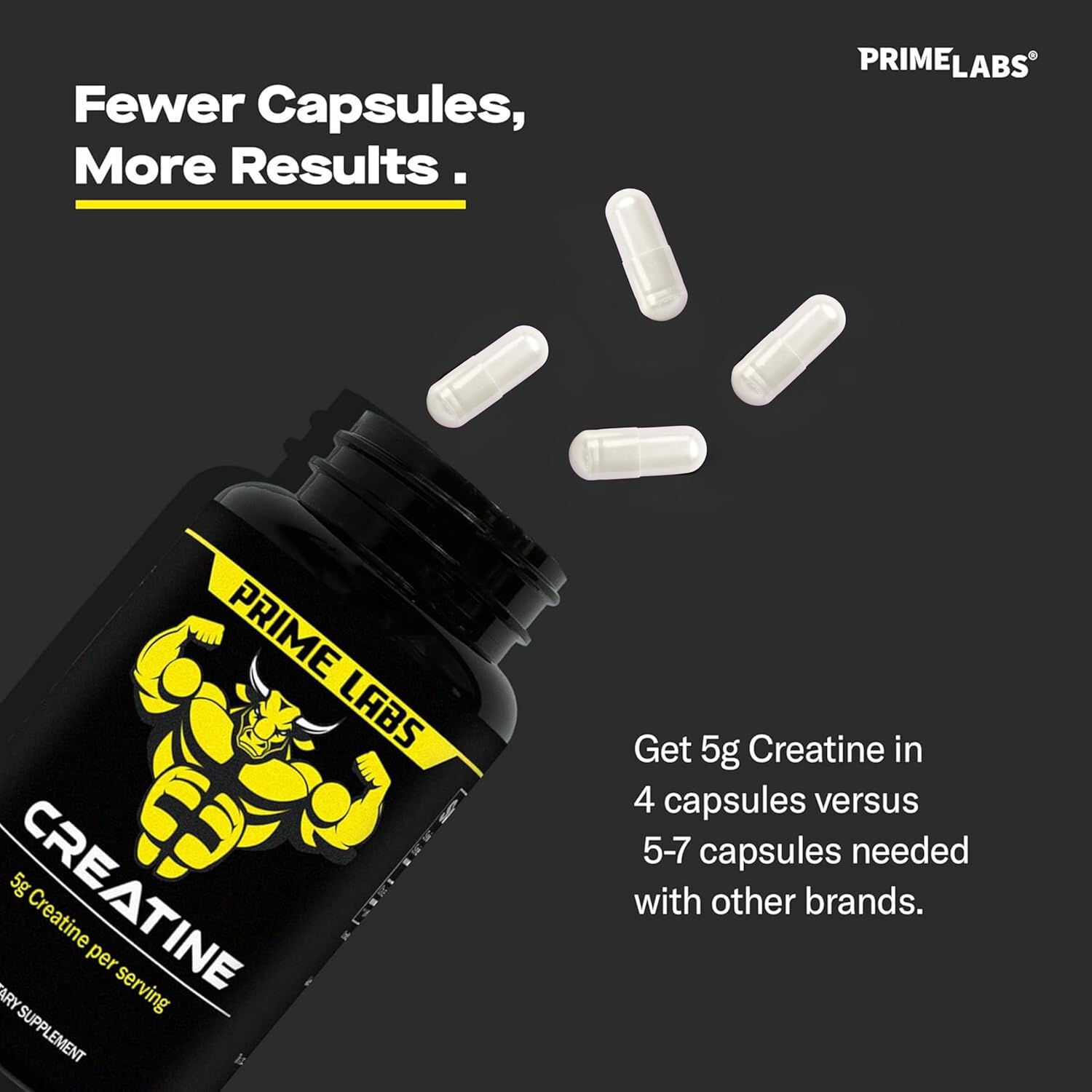 Prime Labs Prime Test 2-Pack with 120 ct Creatine Capsules for Enhanced Performance