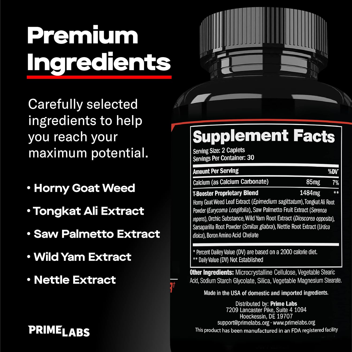 Prime Labs Prime Test 2-Pack with 120 ct Creatine Capsules for Enhanced Performance