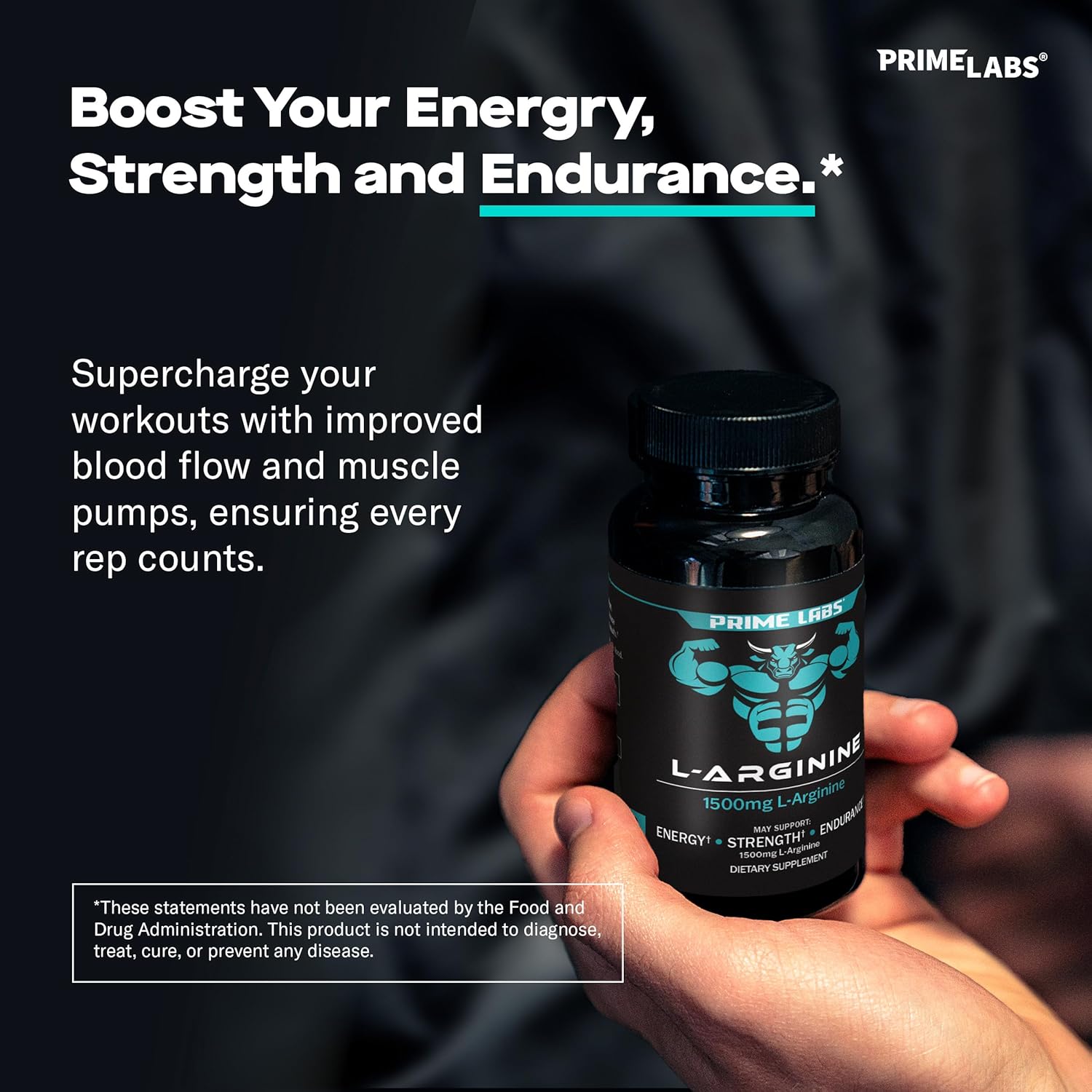 Prime Labs Prime Test (2 Pack) with L Arginine Nitric Oxide - Boost Testosterone and Nitric Oxide Levels (120 Capsules)