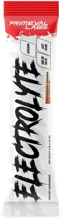 Primeval Labs Electrolyte Powder Packets - Sugar Free Hydration Drink Mix - 30 Single-Serving Stick Packs - Strawberry Banana Flavor