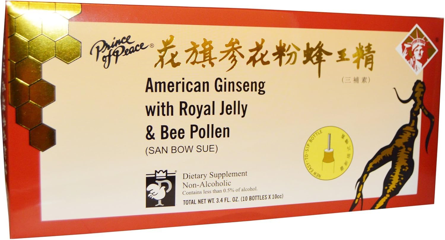 Prince Of Peace American Ginseng with Royal Jelly and Bee Pollen - 10 Vials