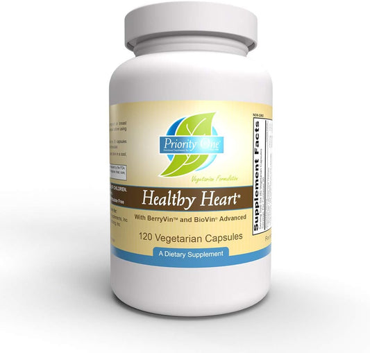 Priority One Vitamins Healthy Heart Support - 120 Vegetarian Capsules for Cardiovascular Health*