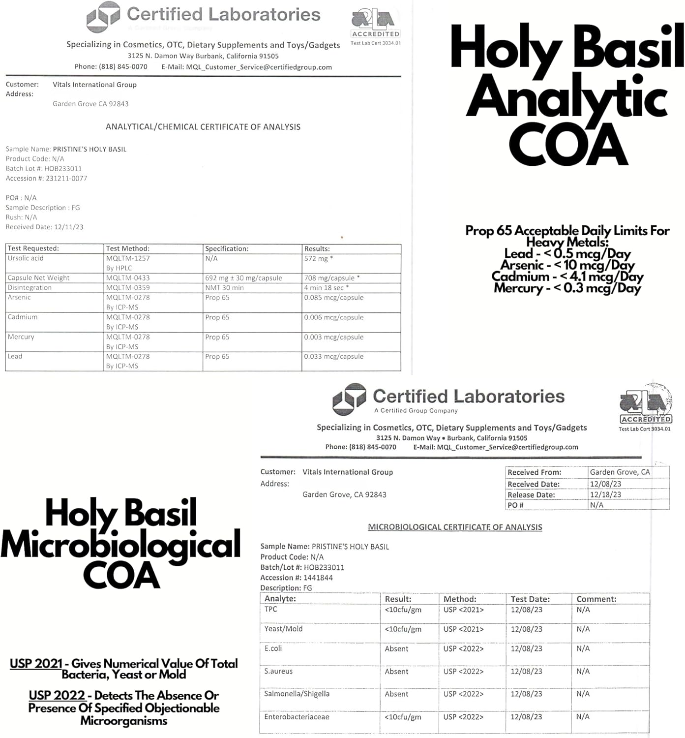 Pristine Holy Basil (Tulsi) 500mg Capsules - 2 Pack for Relaxation & Immunity - Vegan Adaptogen Supplement - Non-GMO & Gluten Free - 120 Day Supply