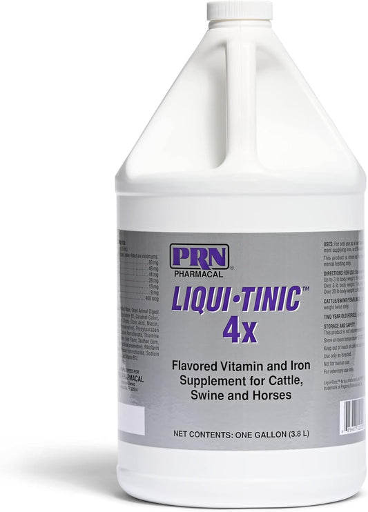 PRN Pharmacal Liqui-Tinic 4X Oral Nutritional Supplement for Pets - Liver-Flavored Iron & Vitamin B-Complex Support - 1 Gallon