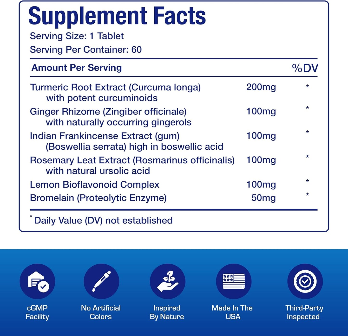 Pro ENZ Joint Support Supplement with Turmeric & Boswellia for Joint Mobility & Comfort - Clinical Formula with Proteolytic Enzymes - 60 Servings