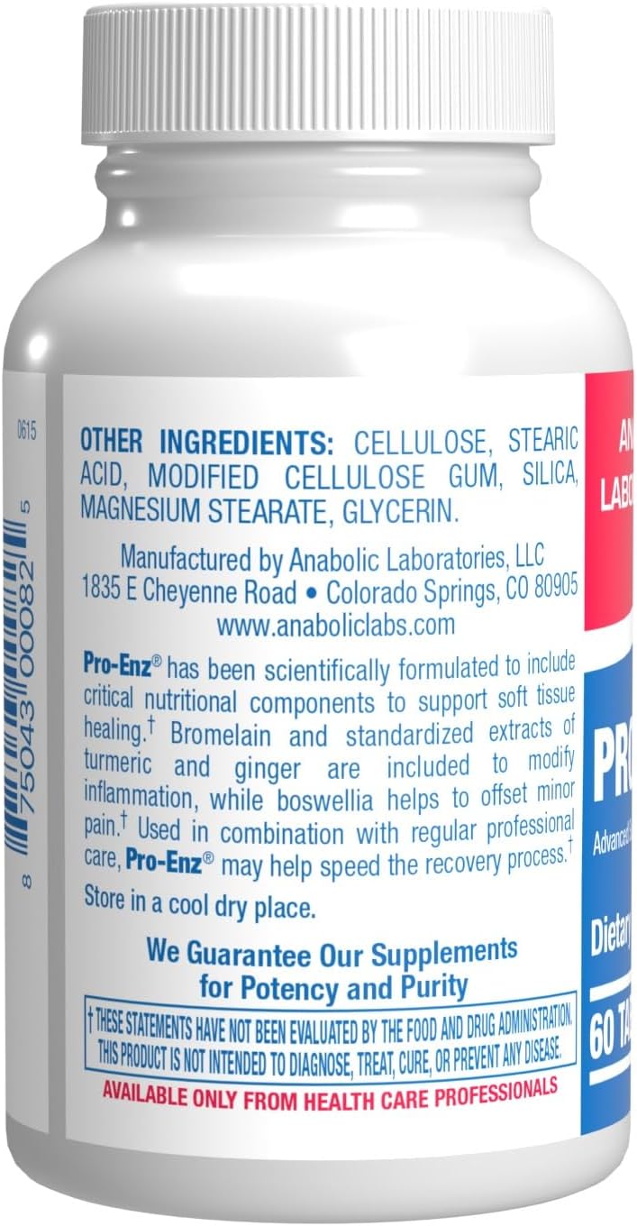 Pro ENZ Joint Support Supplement with Turmeric & Boswellia for Joint Mobility & Comfort - Clinical Formula with Proteolytic Enzymes - 60 Servings