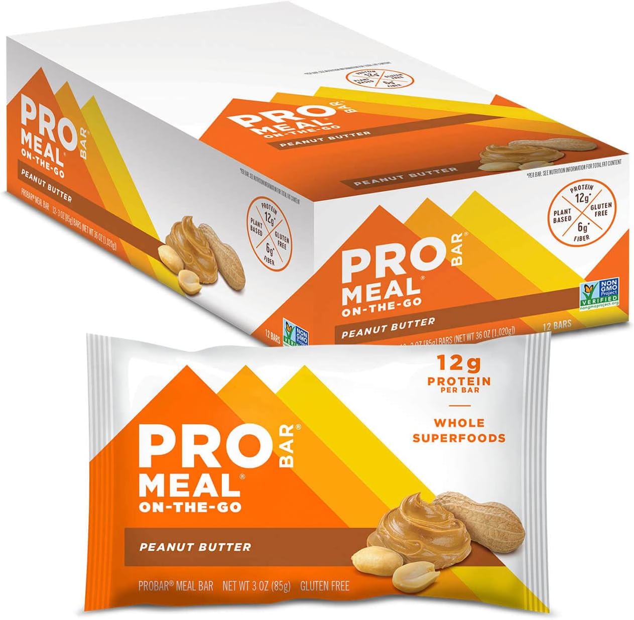 PROBAR Meal Bar Peanut Butter: 12 Count, Non-GMO, Gluten-Free, Plant-Based, Whole-Food, Natural Energy Boost - BoostGo Australia