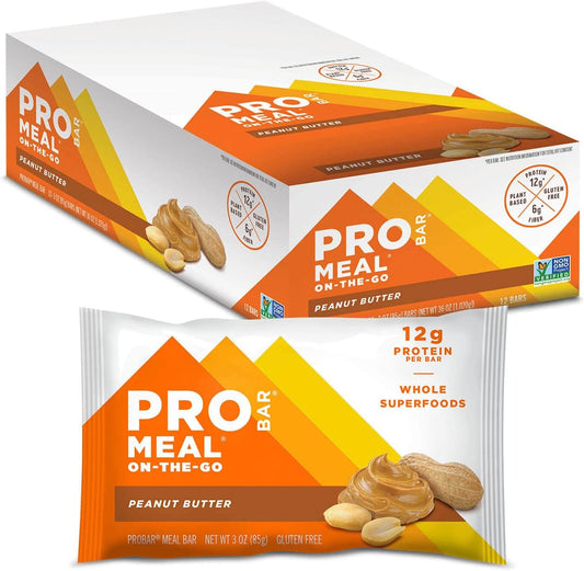 PROBAR Meal Bar Peanut Butter: 12 Count, Non-GMO, Gluten-Free, Plant-Based, Whole-Food, Natural Energy Boost - BoostGo Australia