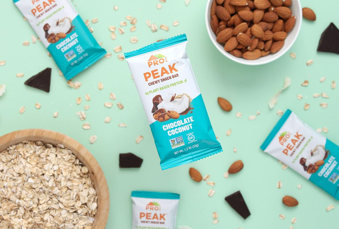 PROBAR Peak Bar Chocolate Coconut Snack Bars - 4g Protein, Non-GMO, Gluten-Free (12 Pack)