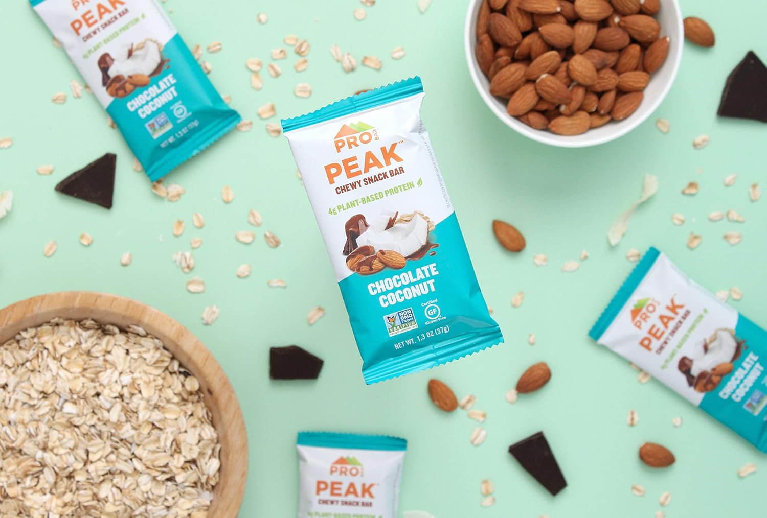 PROBAR Peak Bar Chocolate Coconut Snack Bars - 4g Protein, Non-GMO, Gluten-Free (12 Pack)