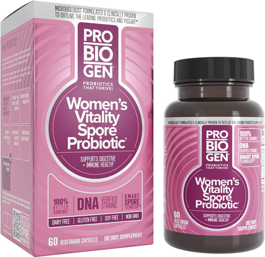 Probiogen Women's Daily Vitality Probiotic with Smart Spore Technology, White, 60 Count