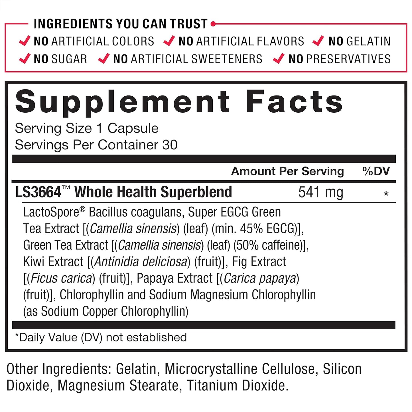 ProbioSlim Probiotic Supplement with Green Tea Extract, 30 Count (Pack of 3) - Support Digestive Health for Men and Women, Reduce Gas, Bloating, Constipation - Probiotics for Gut Health.
