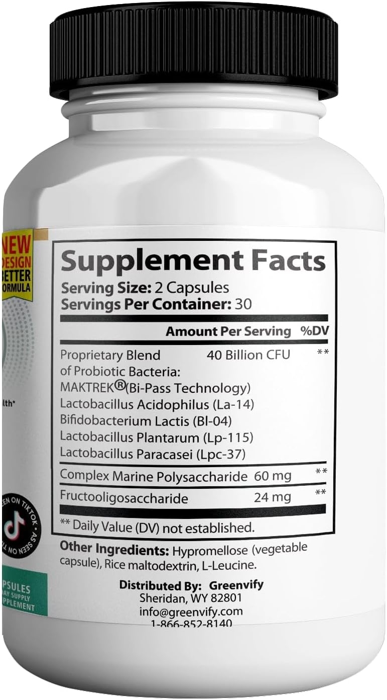 ProBiotia Max 40 Billion CFU Oral Probiotic Supplement for Teeth and Gum Health - 60 Capsules, Gluten Free