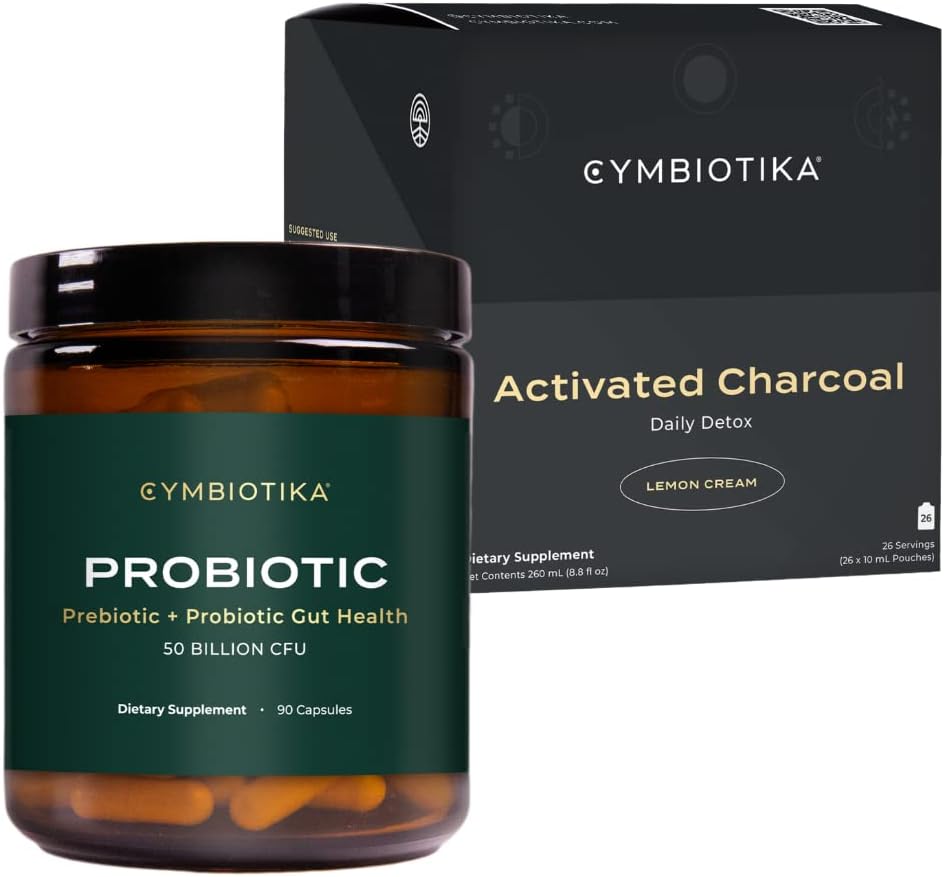 Probiotic Activated Charcoal Liquid Supplement - 50 Billion CFU, Supports Healthy Digestion, Stomach Detox & Relief for Men & Women