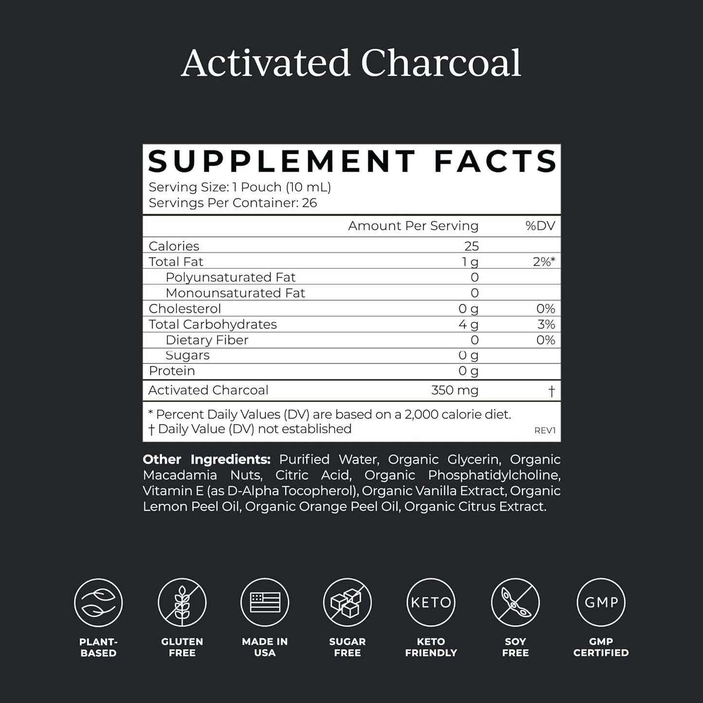 Probiotic Activated Charcoal Liquid Supplement - 50 Billion CFU, Supports Healthy Digestion, Stomach Detox & Relief for Men & Women