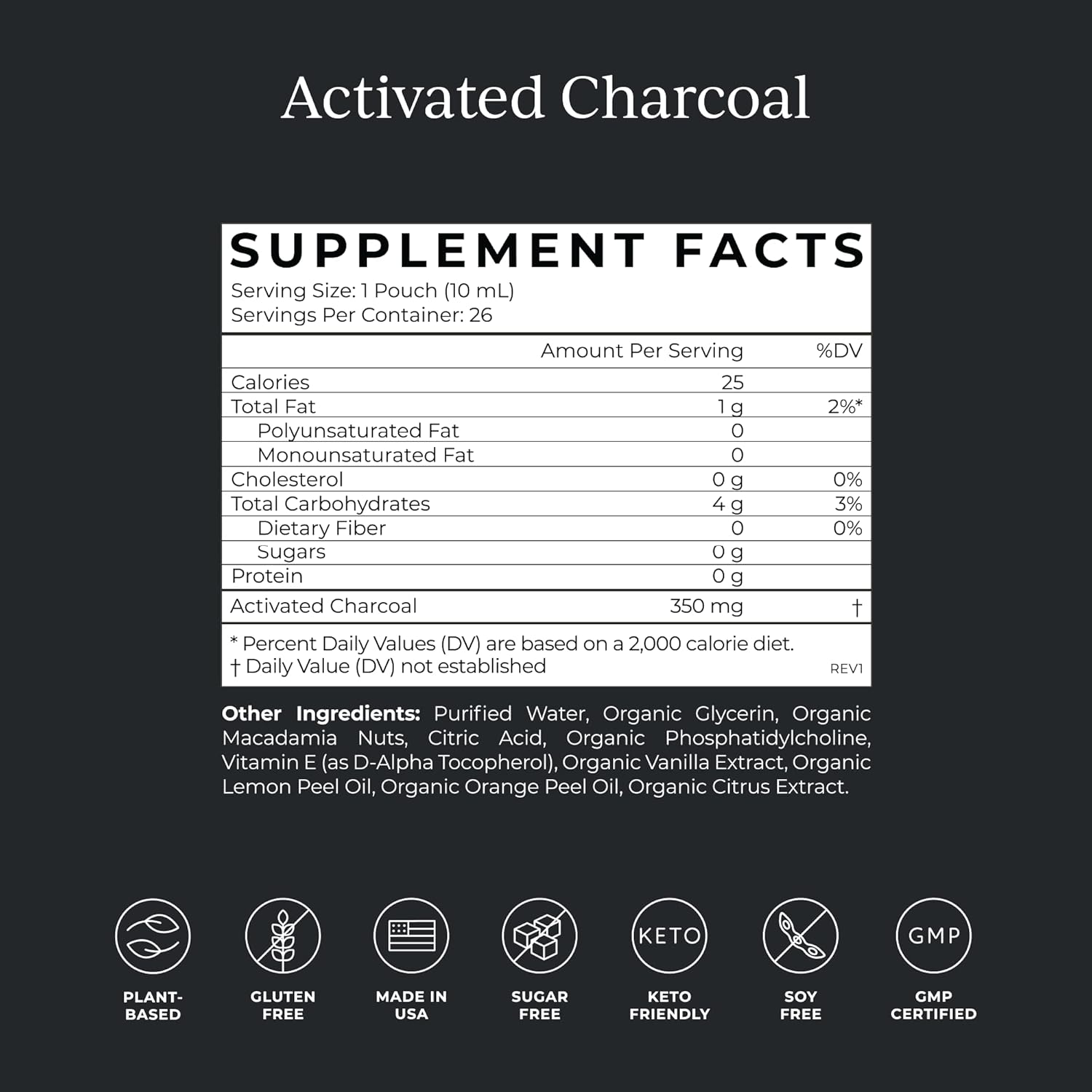 Probiotic Activated Charcoal Liquid Supplement - 50 Billion CFU, Supports Healthy Digestion, Stomach Detox & Relief for Men & Women