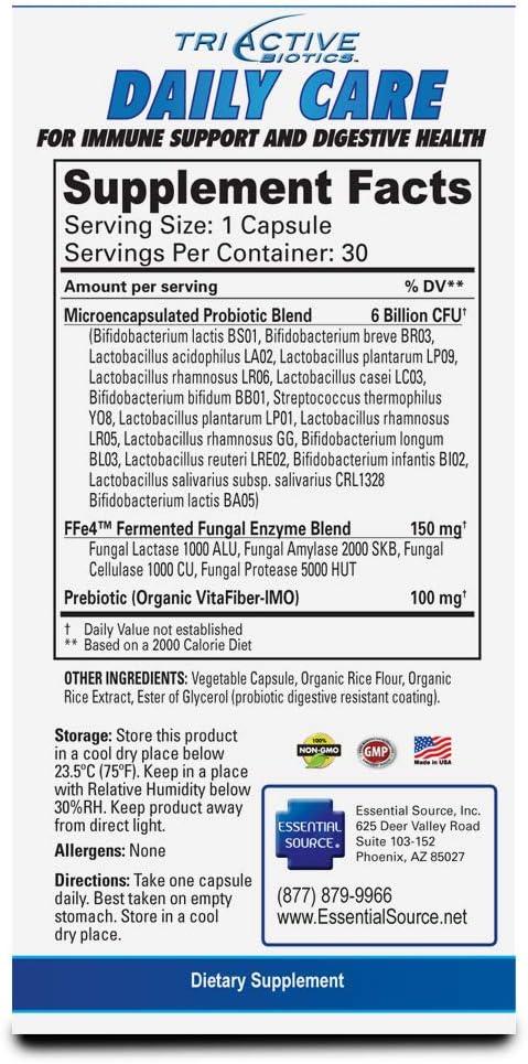 Probiotic and Prebiotic Blend with Digestive Enzymes - Gut Health Support for Men and Women - 30 Capsules