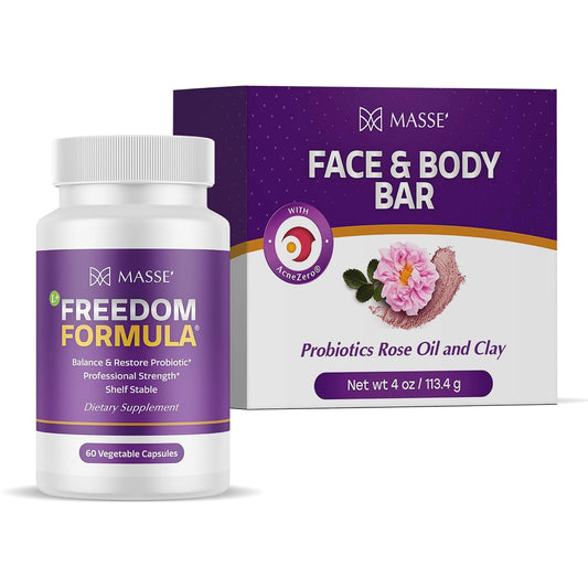 Probiotic Balance & Restore Dietary Supplement + Sensitive Skin Face Wash with AcneZero Cleanser