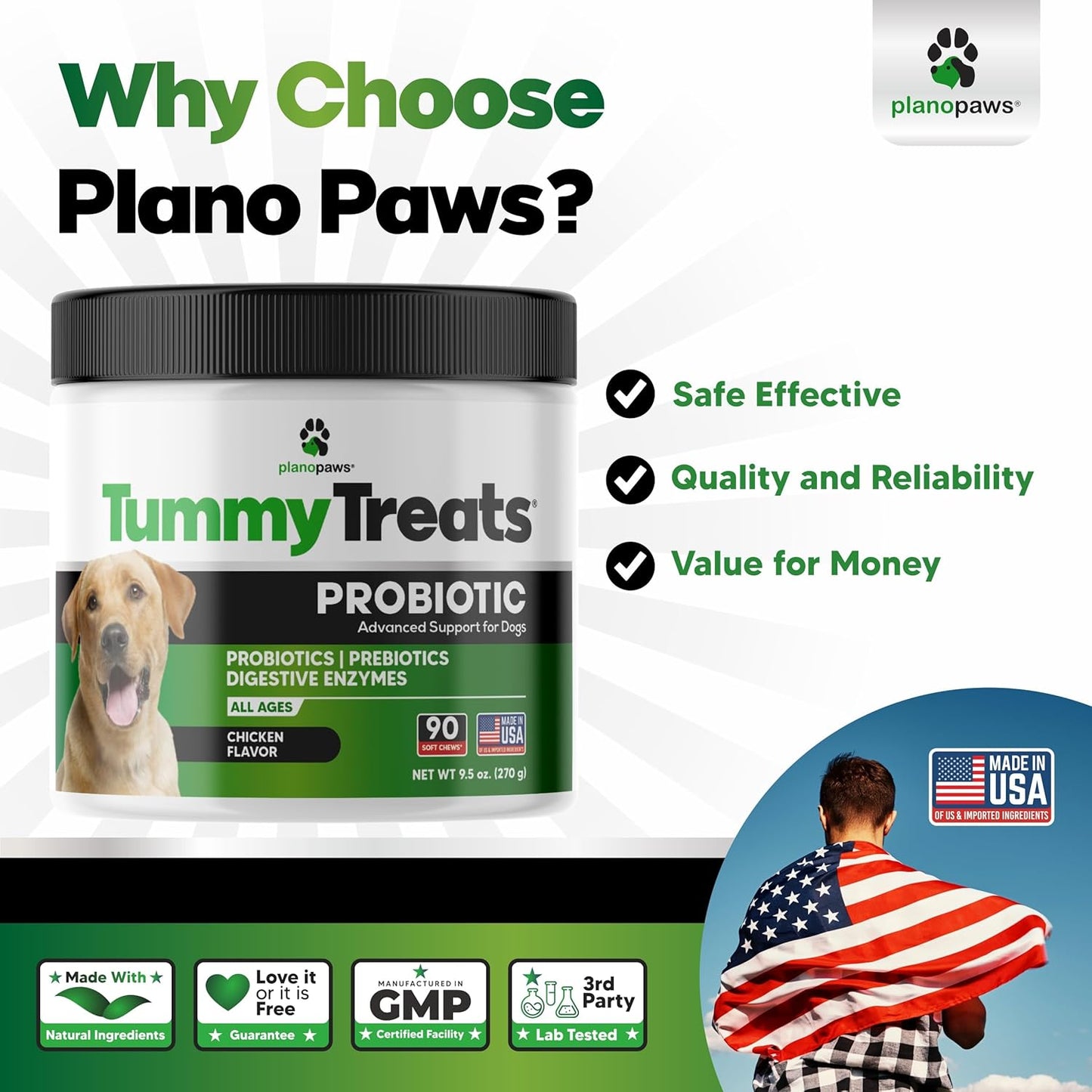 Probiotic Chews for Dogs - Supports Digestive Health & Gut Flora - Prebiotics & Enzymes - 90 Chews