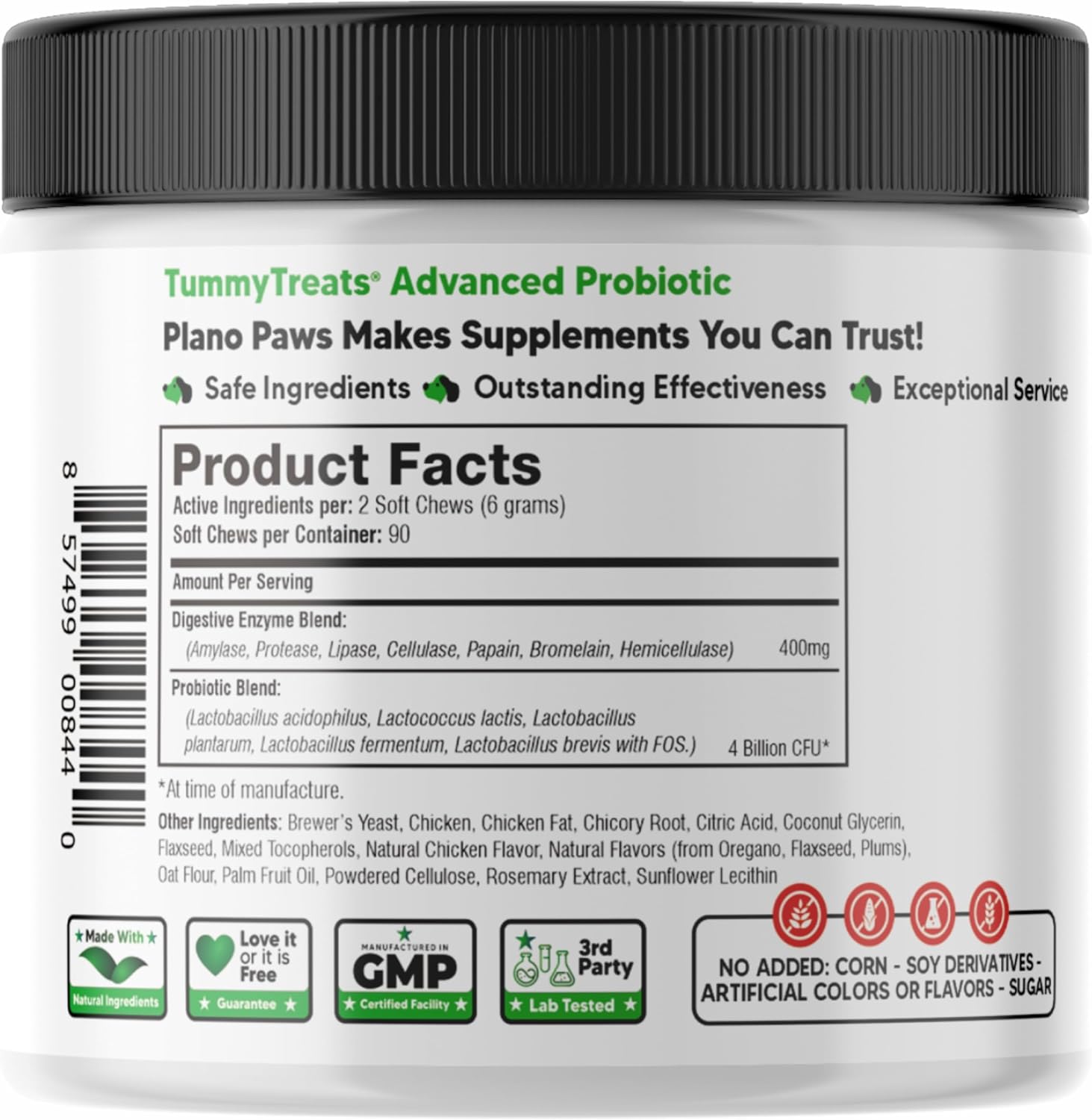 Probiotic Chews for Dogs - Supports Digestive Health & Gut Flora - Prebiotics & Enzymes - 90 Chews